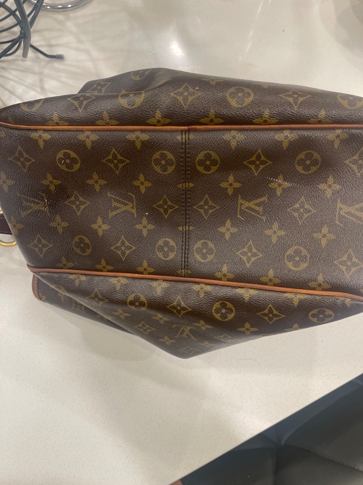 Louis Vuitton Delightful White Interior Shoulder Bag MM Brown Canvas