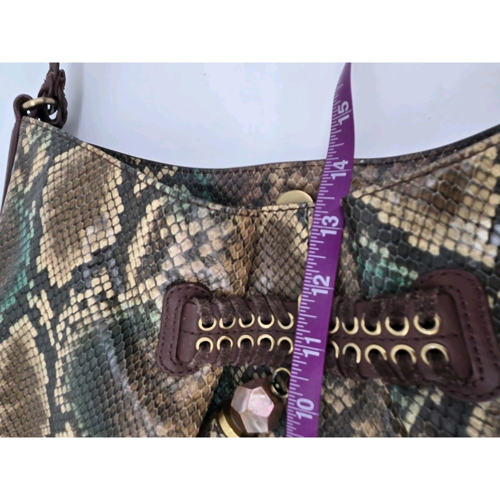Rafe New York Leather Snake Animal Print Contemporary Hobo Shoulder Bag Purse