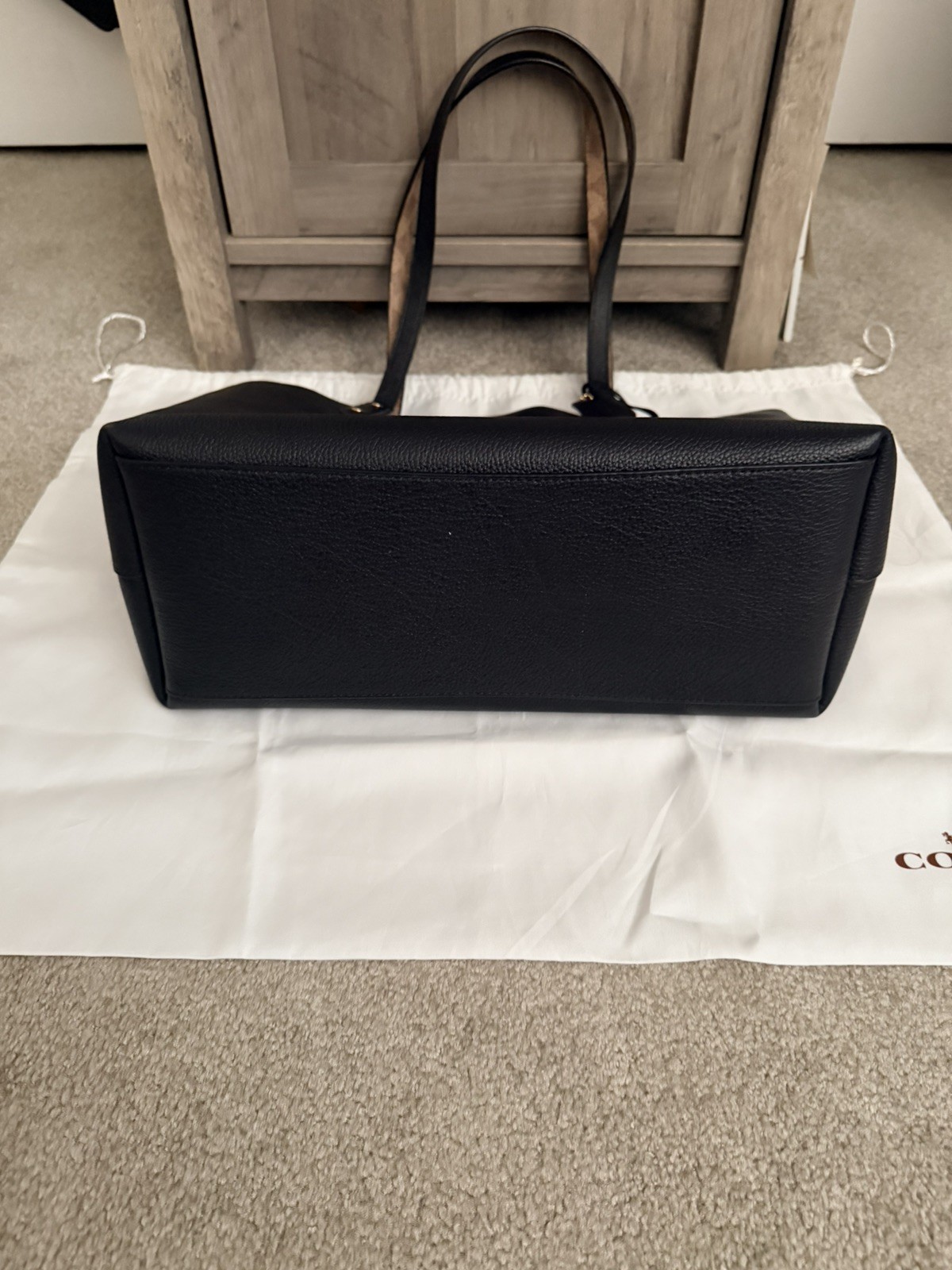 COACH Central Tote Black Pebble Leather w/ Signature C interior Authentic EUC!