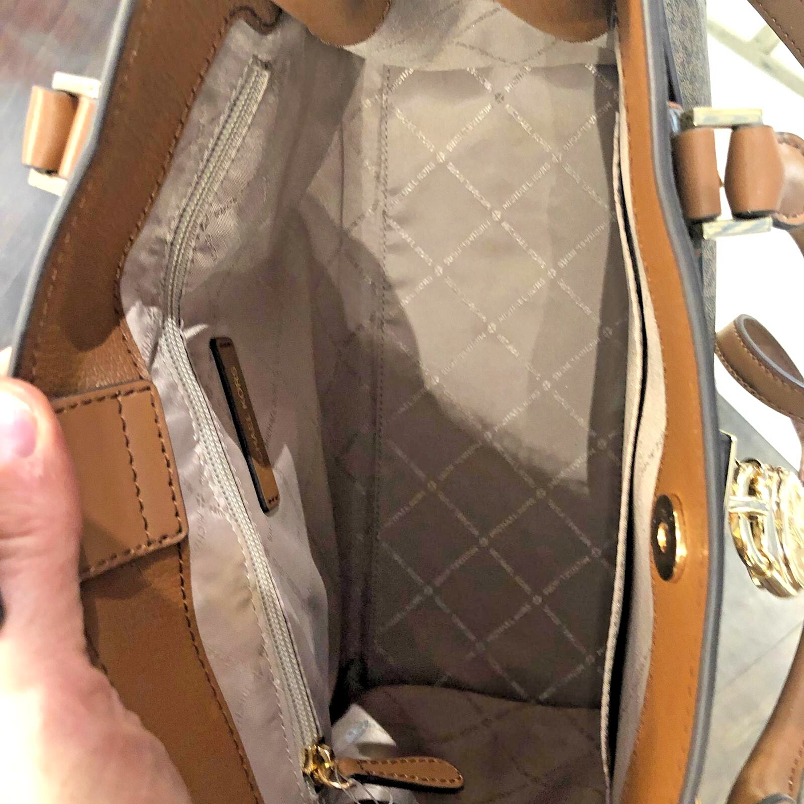 MICHAEL KORS HAMILTON MEDIUM SATCHEL SHOULDER BAG BROWN