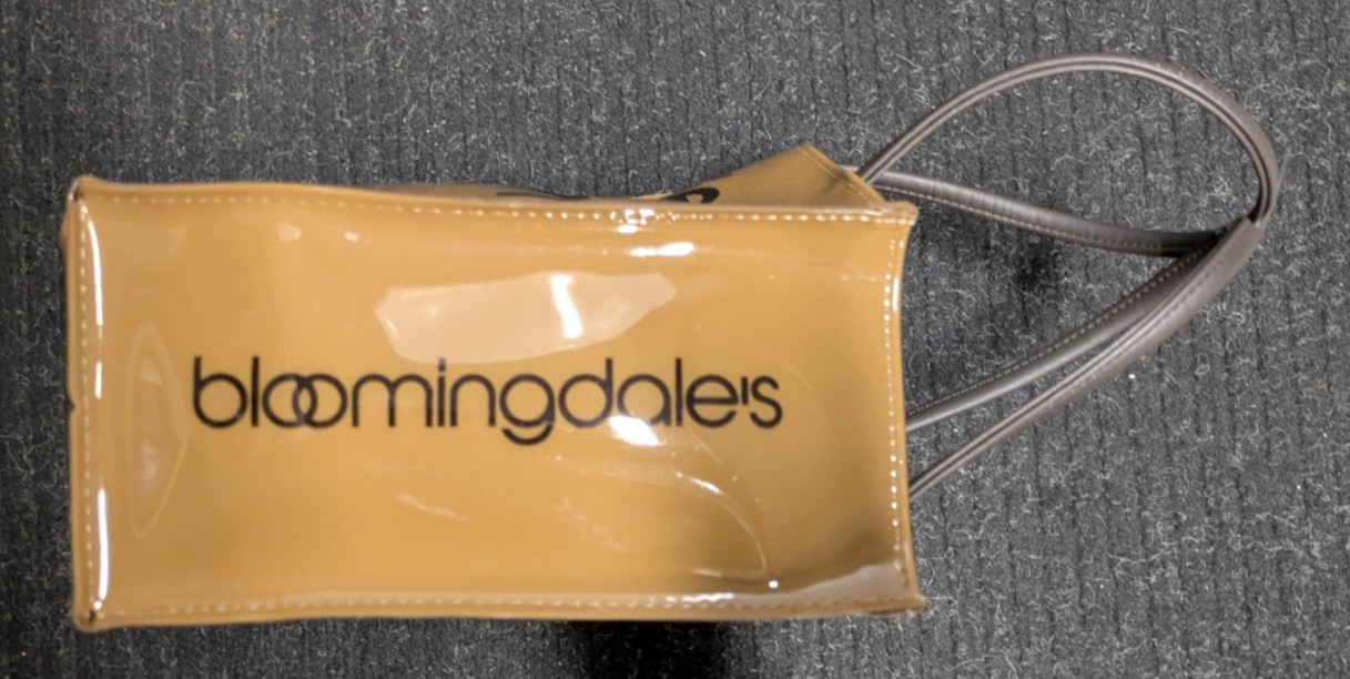 BLOOMINGDALES Little Brown Bag Iconic Tote, Small Vinyl – 9 x 7.5 x 4.5″