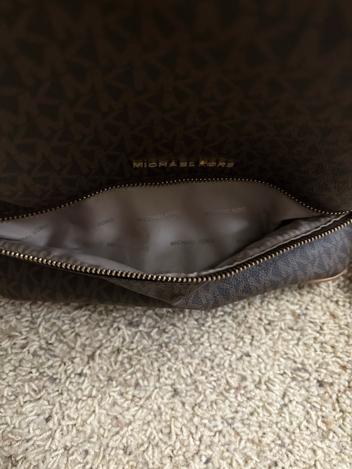 Michael Kors Rhea Medium Zip Backpack Chocolate Brown