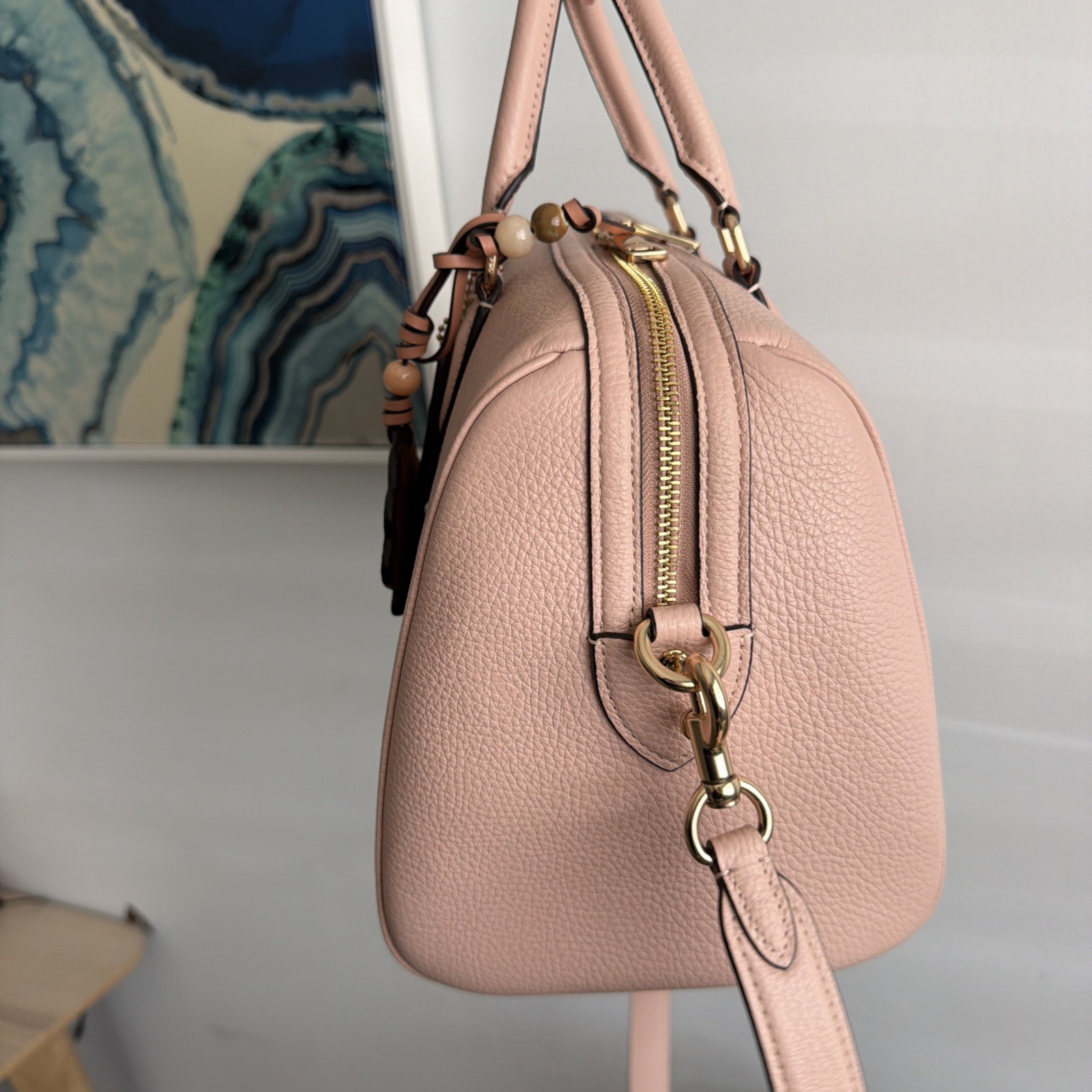 Coach Large Rowan Limited Edition Cream *SEASHELL CHARM NOT INCLUDED*
