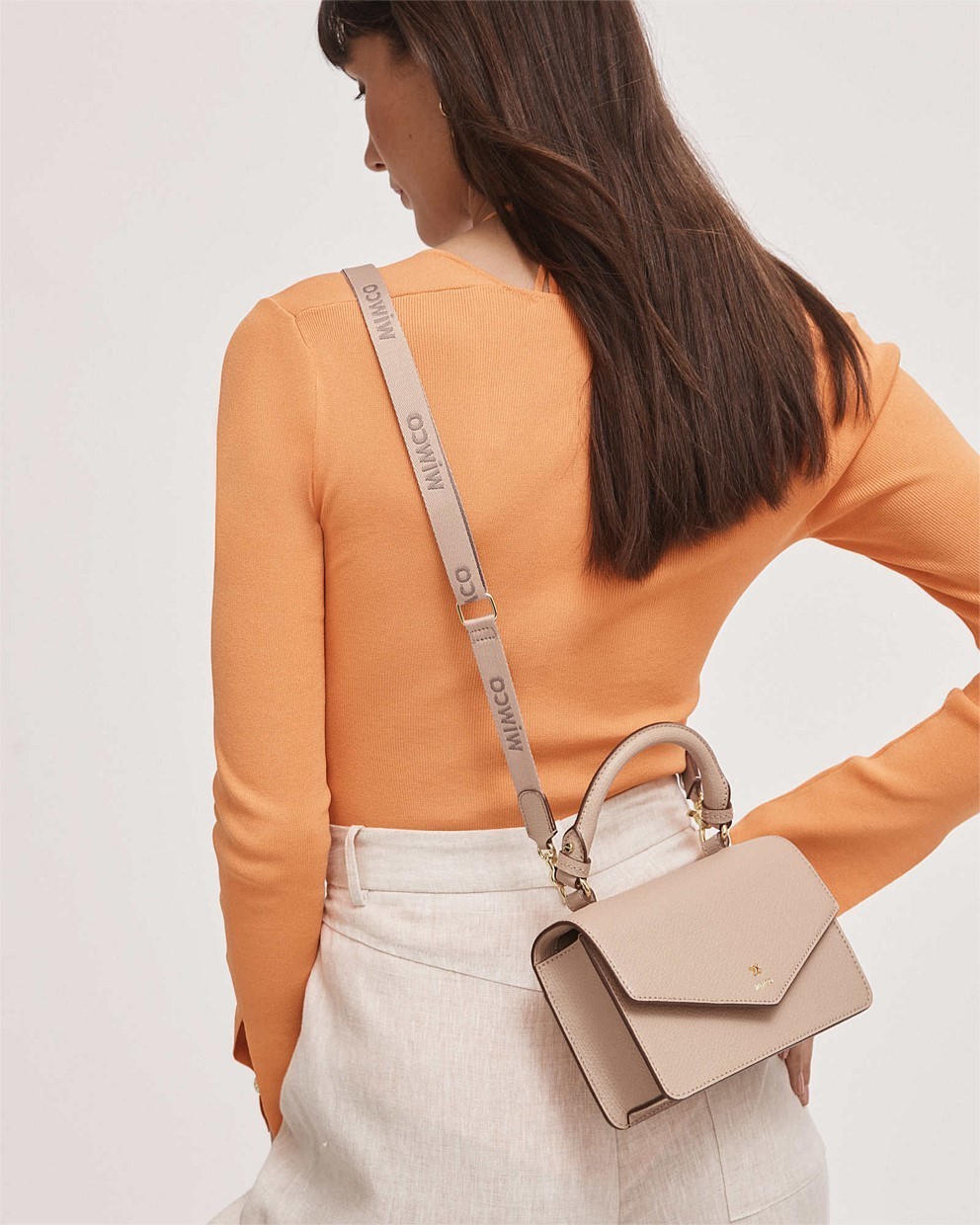 MIMCO Tech Webbing Bag Strap in Almond Light Gold – RRP $49.95 – 100% Genuine
