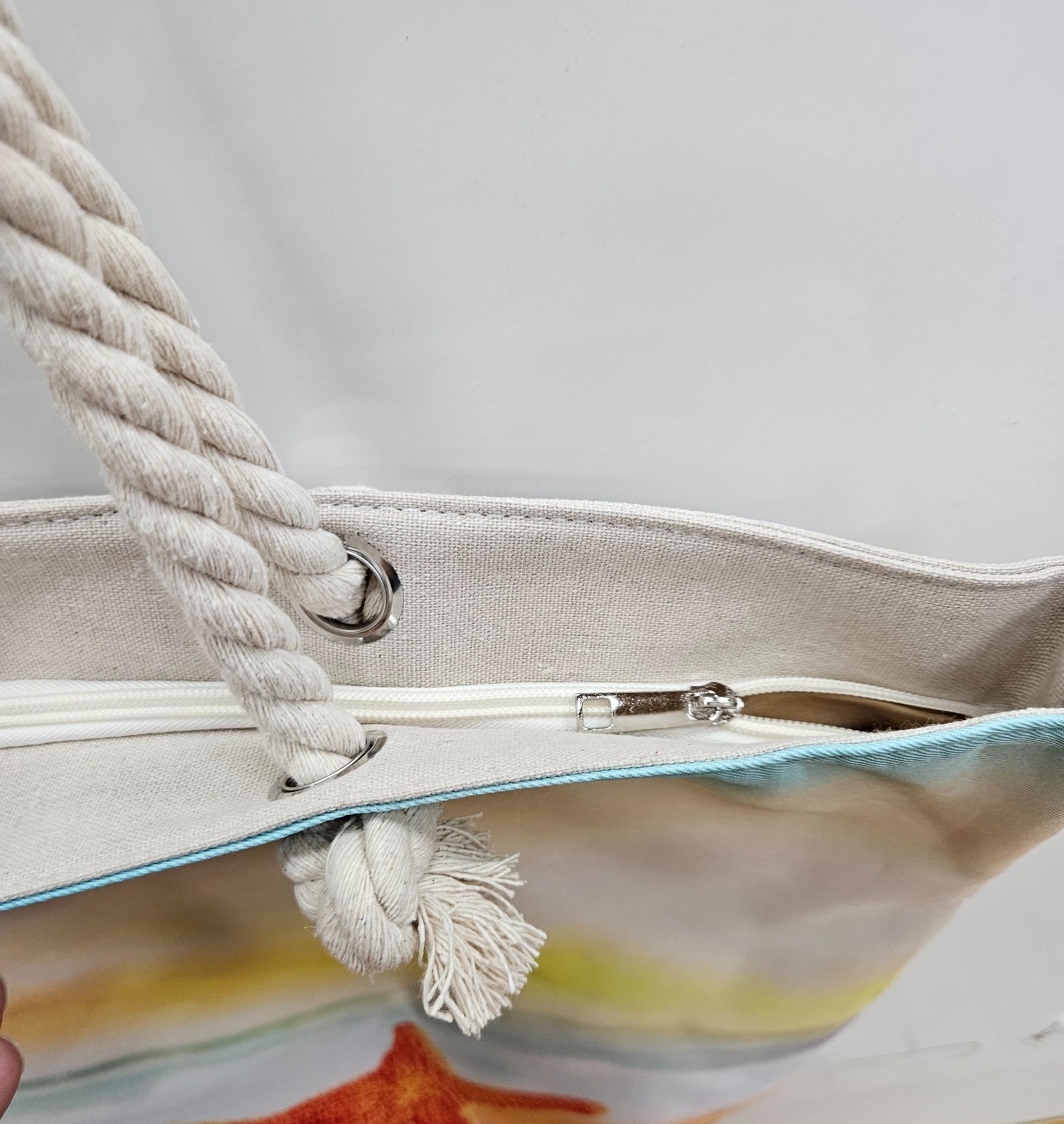 Beach Bag Women’s Large Beach Pool Tote Bag, Waterproof Rope Handles Zipper
