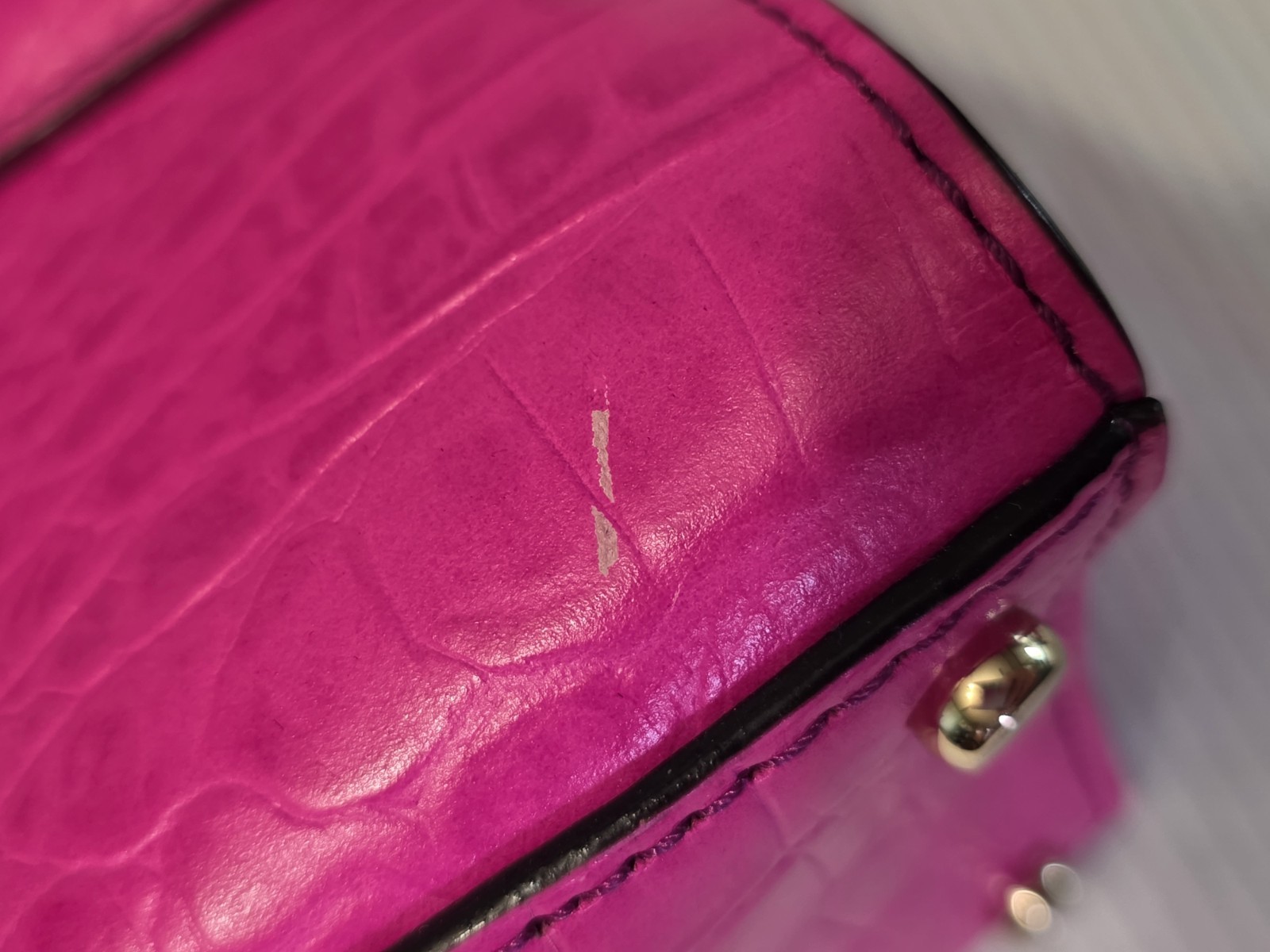 Kate Spade Doris Orchard Valley Pink Sapphire Croc Embossed Purse NWT $448