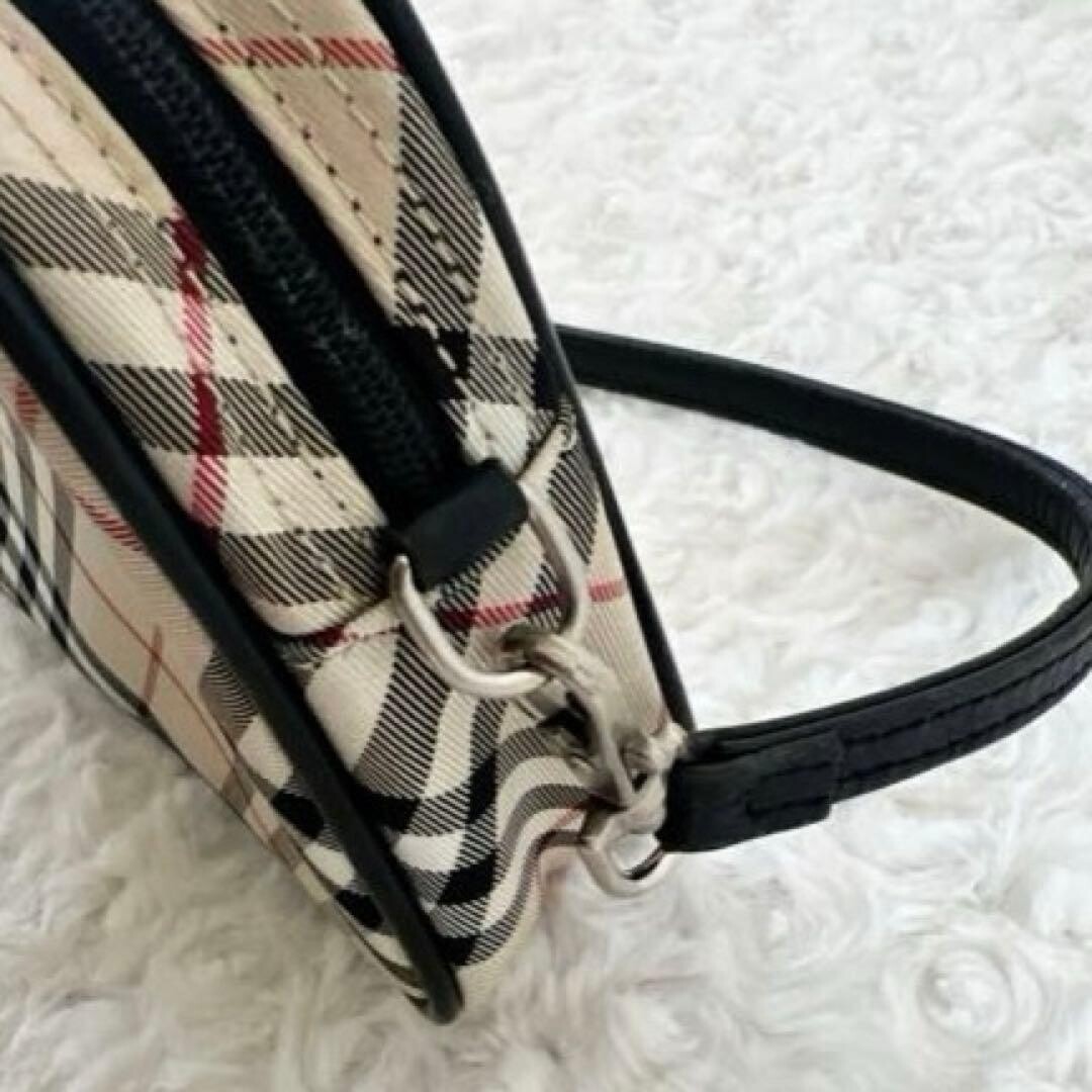 BURBERRY BLUE LABEL Shoulder Hand Bag Pouch Nova Check Vintage Auth From Japan