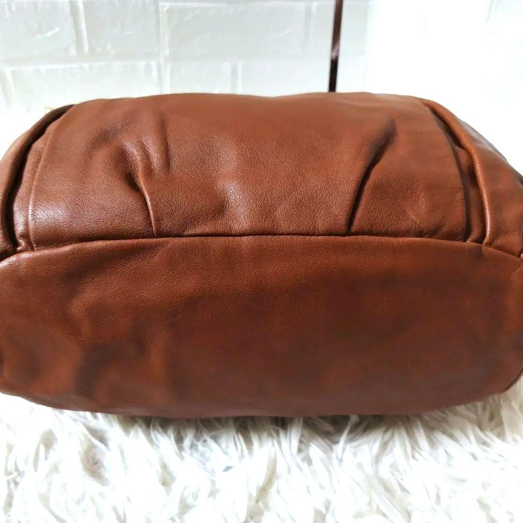 Tsuchiya Kaban Chiffon Loop Tote Bag Leather Camel Womens A4 Used From Japan