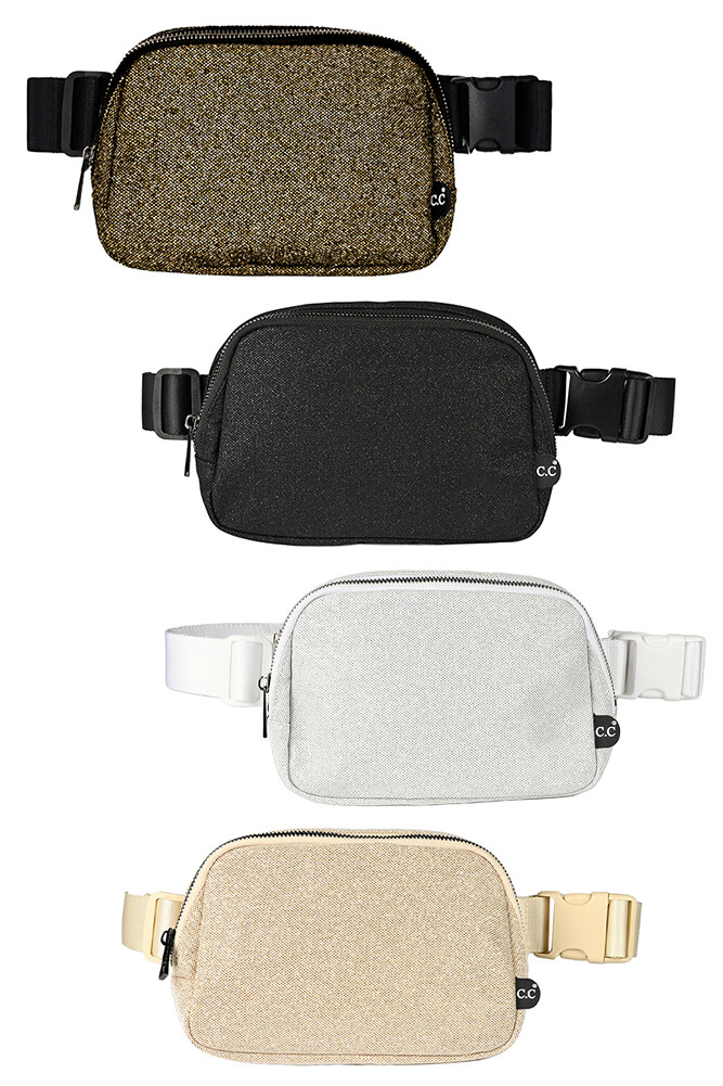 C.C Everyday Glitter Tiny Mesh Cross Body Waterproof Mini Belt Bag Fanny Pack