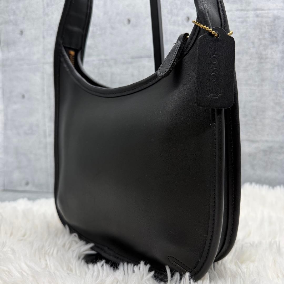 Old Coach 9020 Ergo One-Shoulder Bag, Leather, Black #QY137P