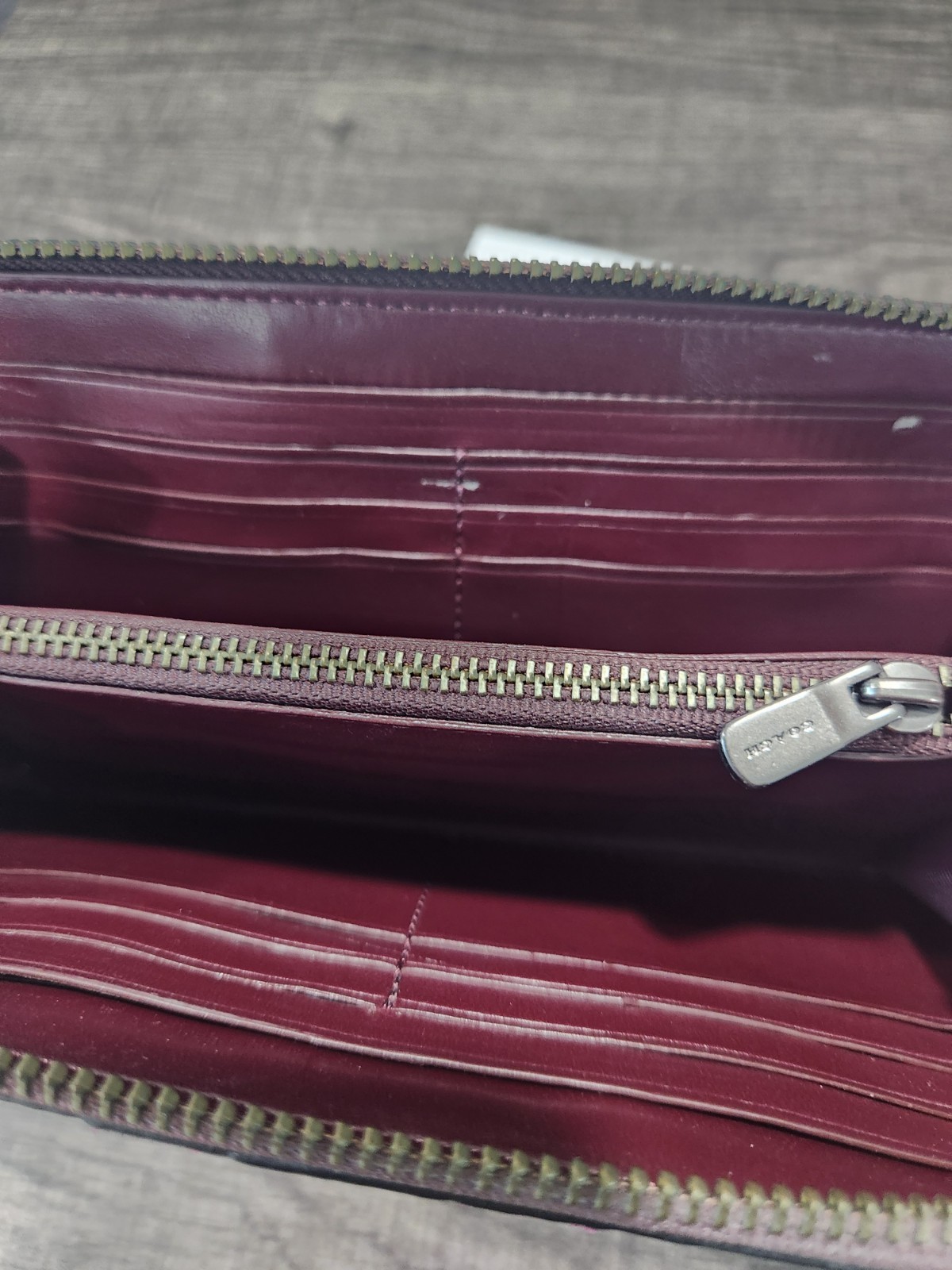 Coach Burgundy Pink/Black Stripe Crossbody Zip And matching Wallet Legacy 75th