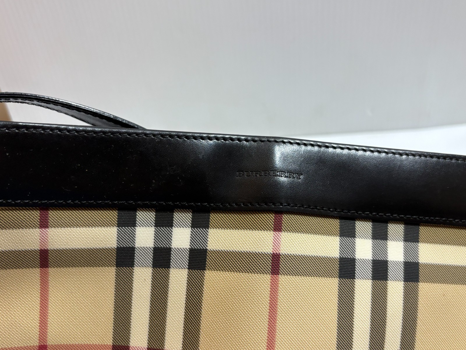 Burberry House Check Plaid PVC Vinyl Shoulder Bag Purse Handbag 12″ x 9″