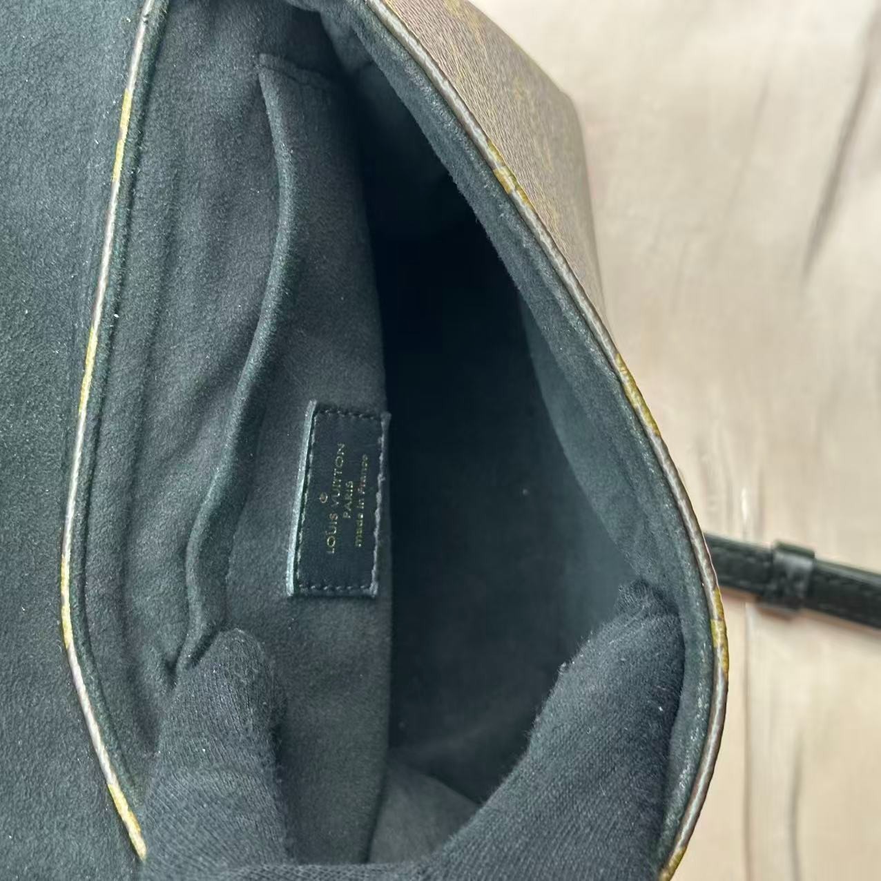 Louis Vuitton Locky BB Monogram Coated Canvas Black Leather Trim Padlock Bag