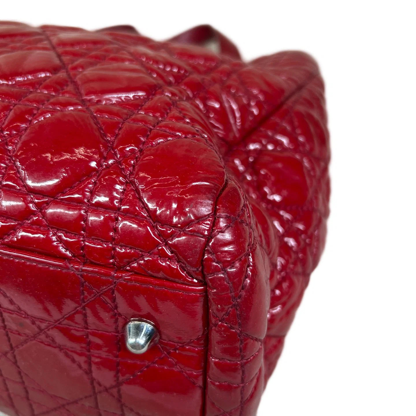Dior Large Dior Soft Shopping Tote Red Patent Calfskin (dh071526b2r)