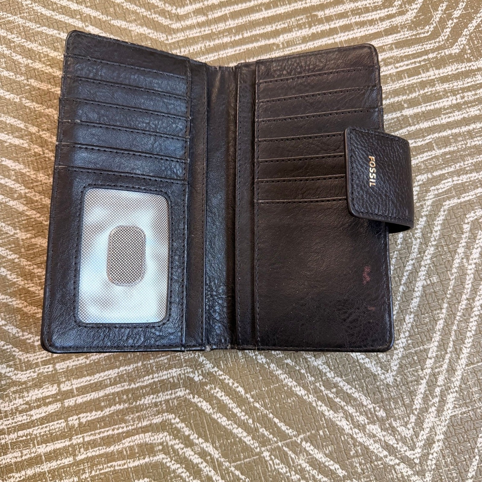 Fossil Matching Leather Backpack & Wallet Set Patchwork Stripe Haircalf Multi