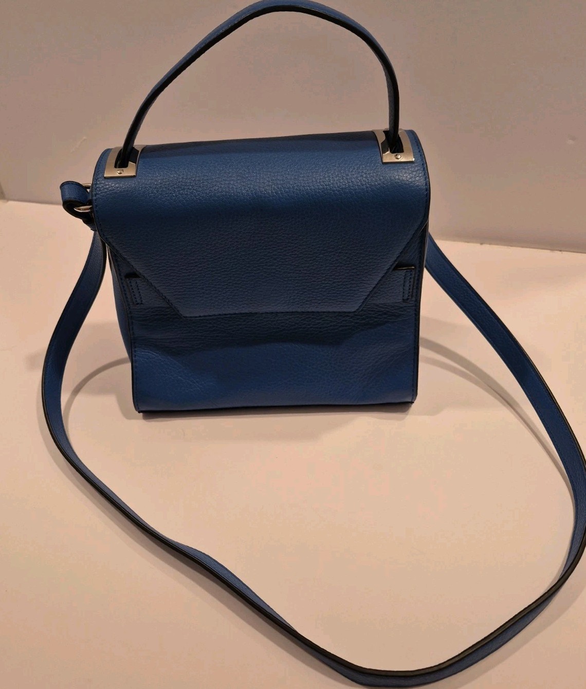 Sam Edelman Cobalt Blue Top Handle Crossbody Bag Mini Structured Purse Handbag