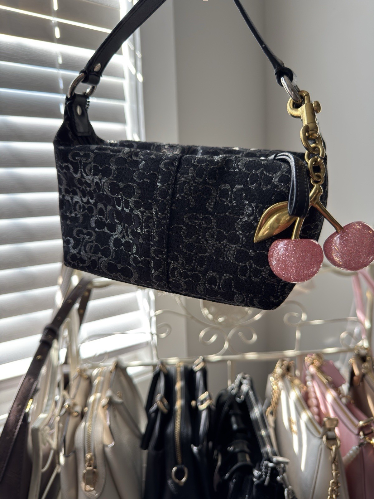 Coach Signature Lurex Black Glitter Bag