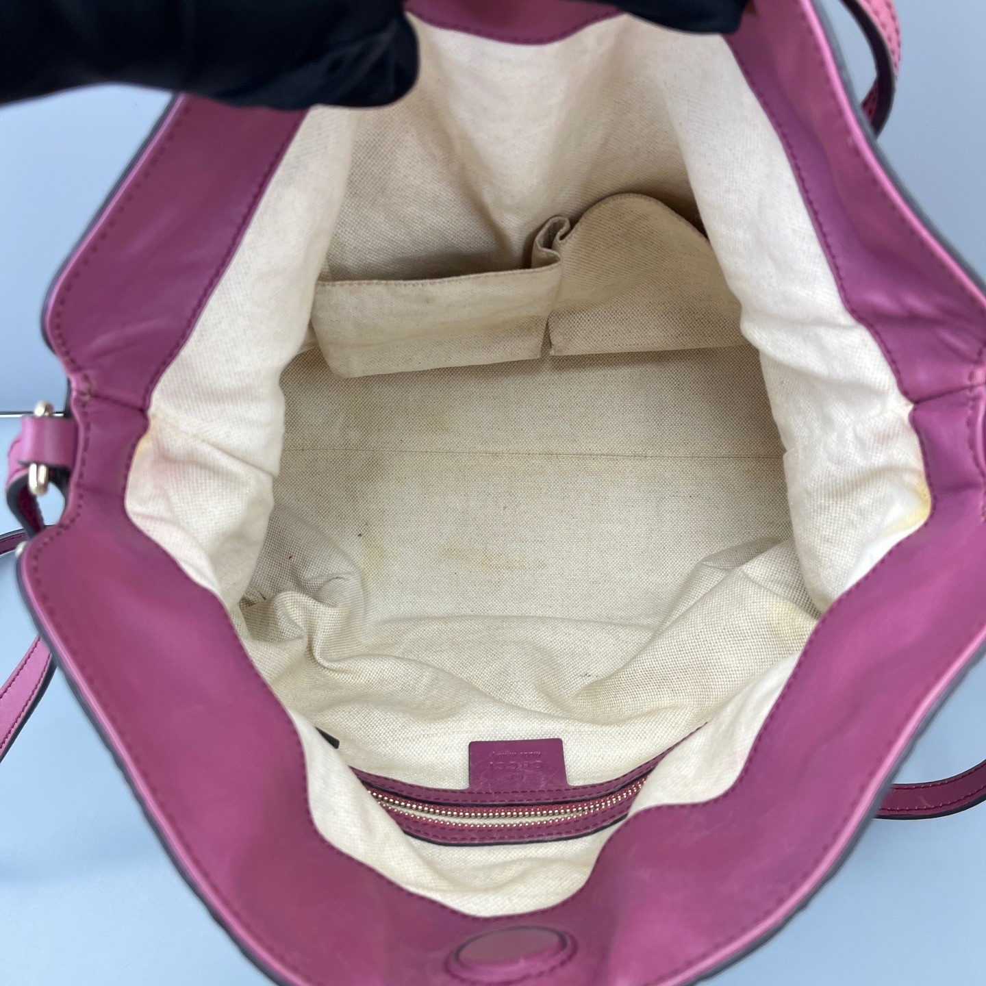 Gucci Guccissima Pink Leather Guccissima Embossed Tote Shoulder Bag Crossbody