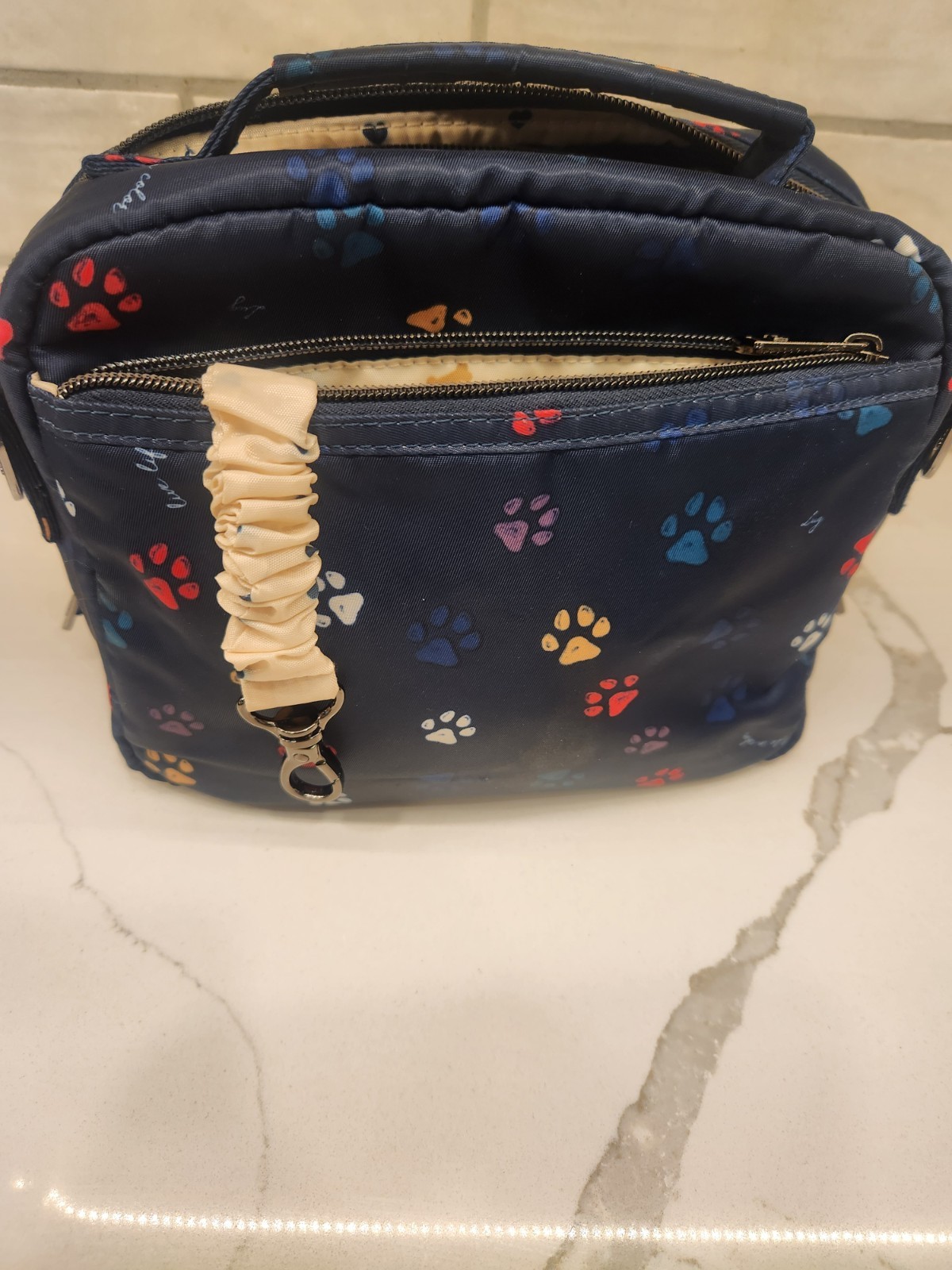 Lug Mini Ranger Crossbody Bag In The Paws Navy Pattern. Excellent Condition