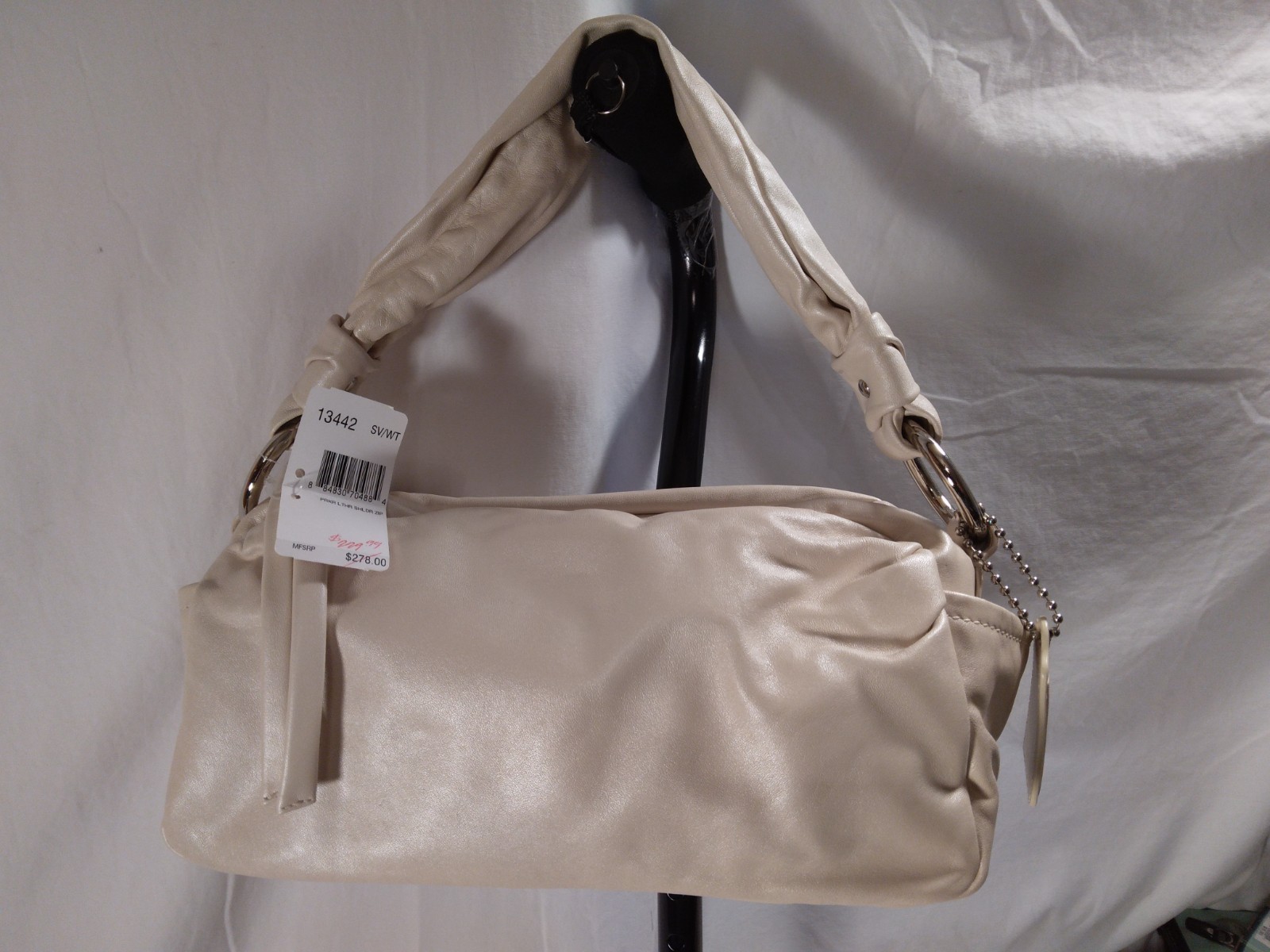 Coach 13442 SV/WT Signature Shoulder Bag – White/Khaki – NWT
