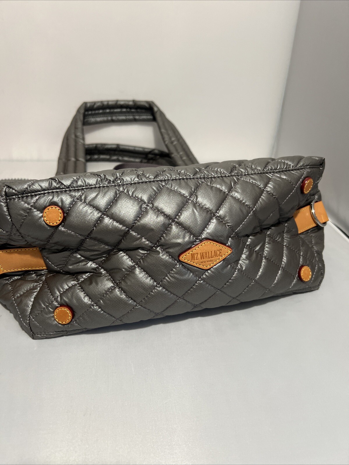 MZ Wallace Quilted Steel/ Gray Bag