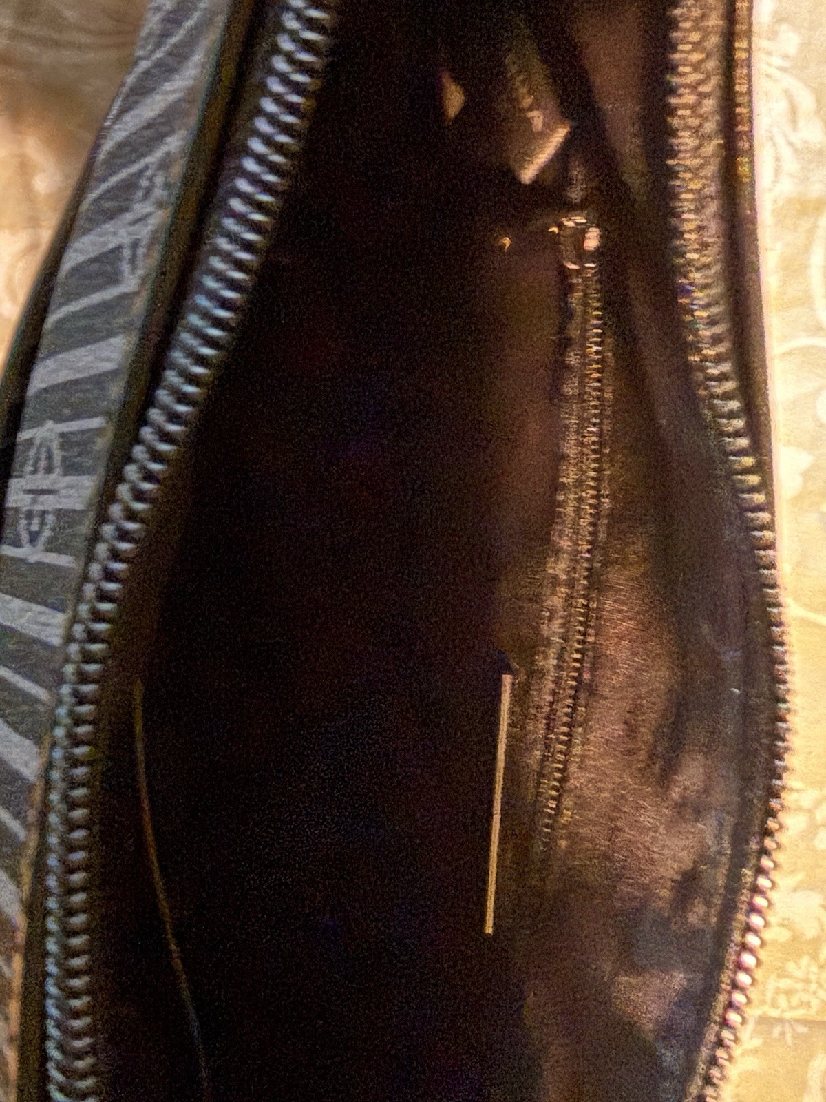 Giani Bernini Crescent Black And Gray Striped Shoulder Bag With Logo (NWT)