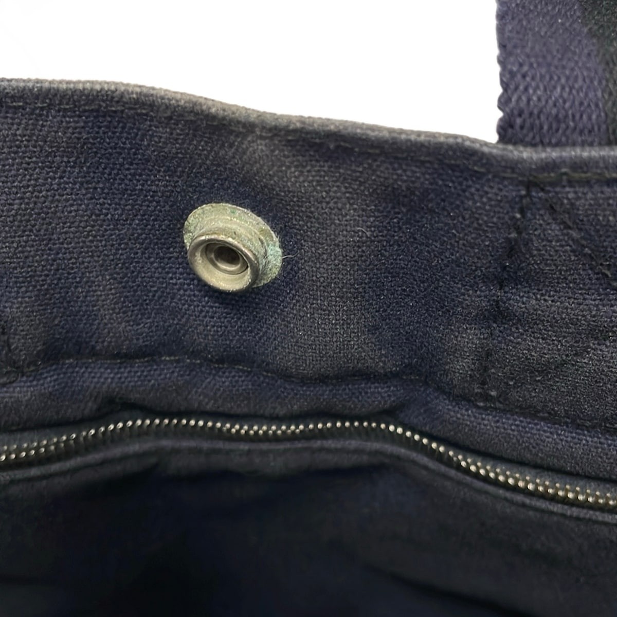 HERMES Fourre Tout Tote PM Black Navy Canvas None Tote Bag