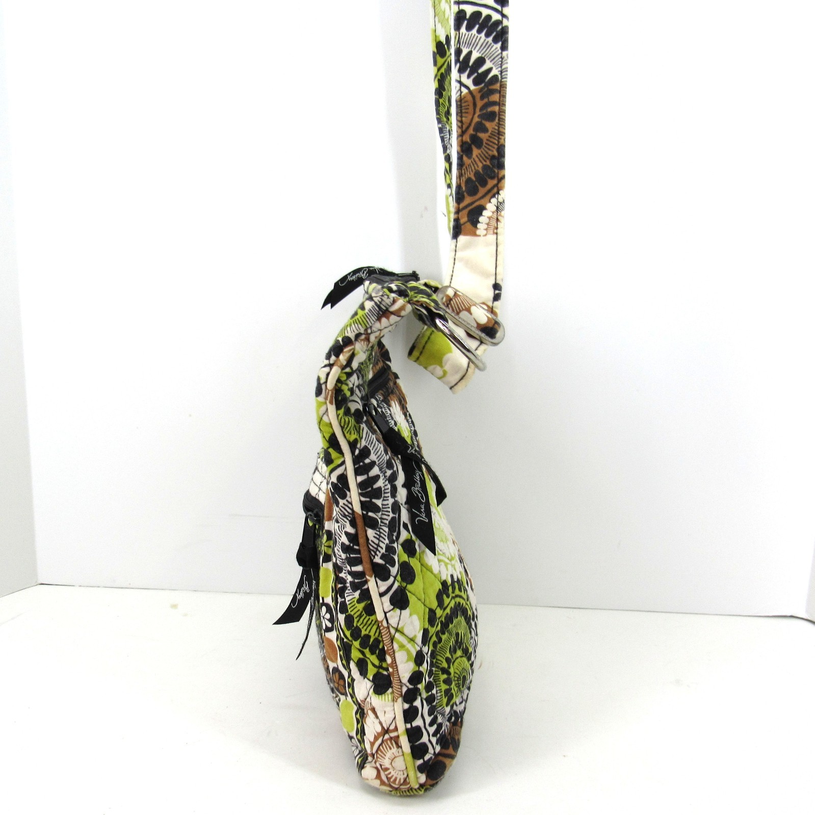 Vera Bradley Hipster Crossbody Cocoa Moss Pattern Handbag Multi Pocket Zip Close