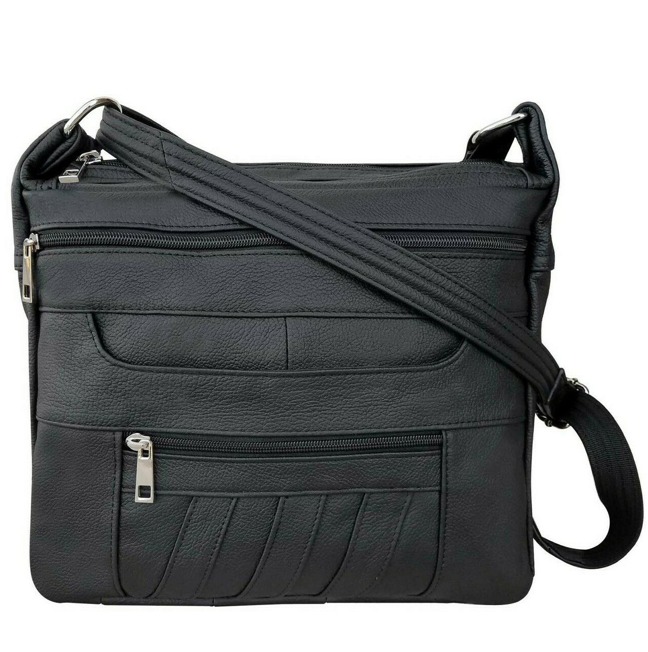 Leather Concealed Carry Gun Purse Concealment Bag with Locking Zipper CCW CWP