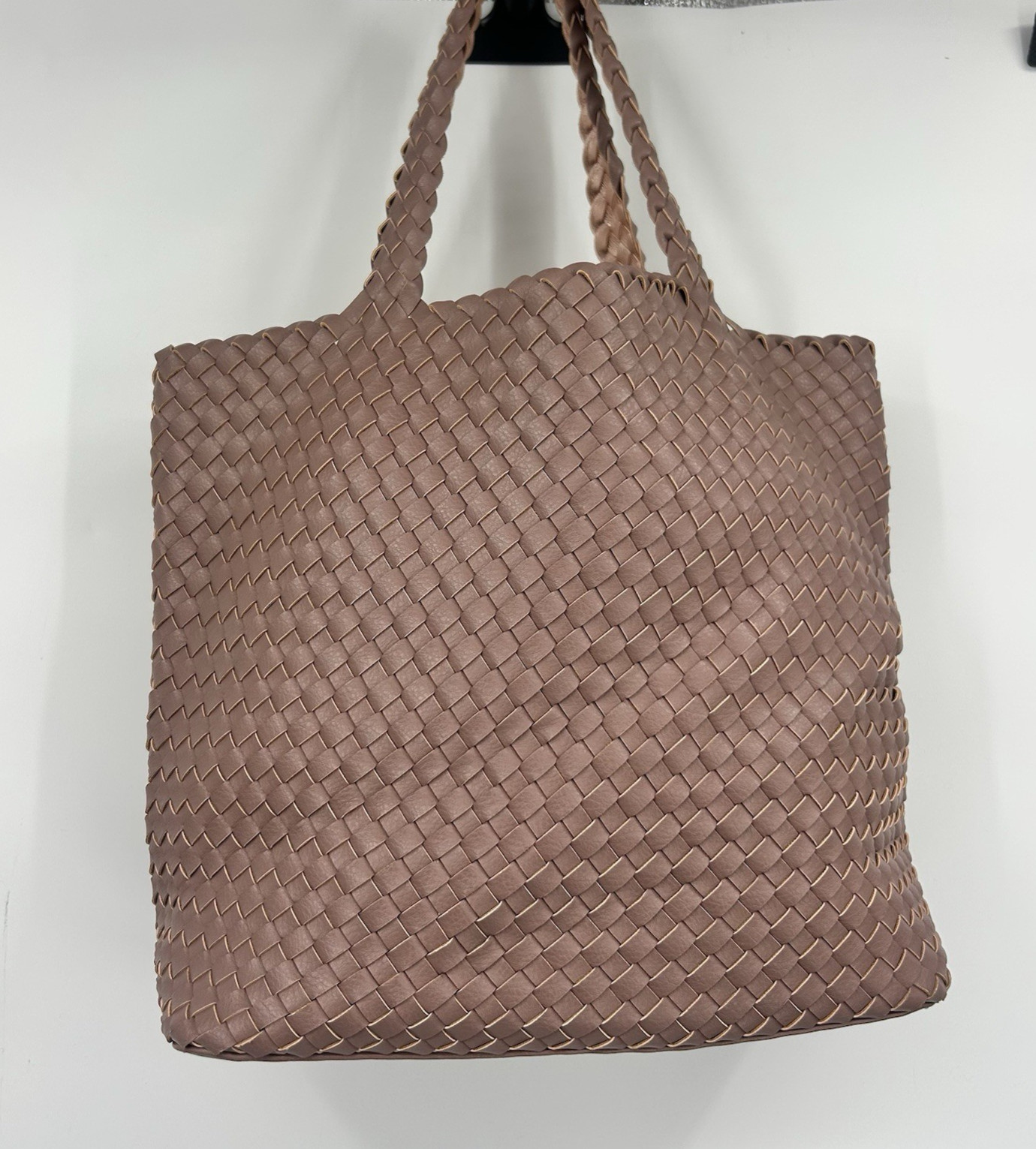 Ilse Jacobsen Hornbaek BAG08 Reversible Woven Tote Bag Mauve Rose Metallic