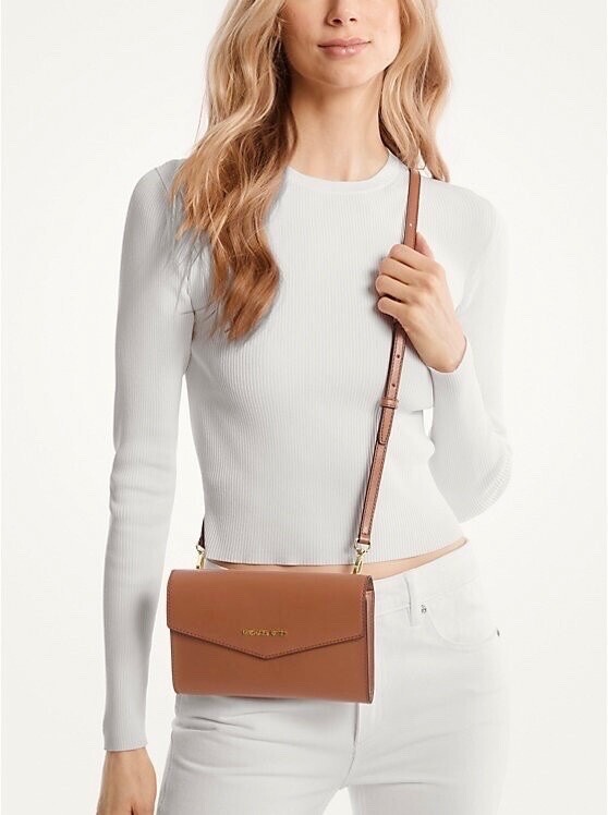 Michael Kors Charlotte LG 3 in 1 Tote Brown Shoulder Bag + 2 Crossbody Bags