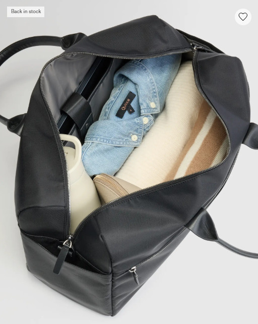 NWT QUINCE VOYAGE NYLON TRAVEL DUFFLE CARRYON CROSSBODY BAG BLACK MSRP $108