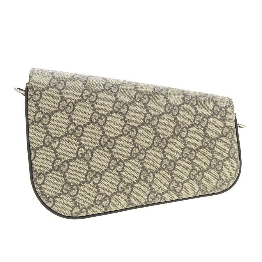 Gucci Horsebit Shoulder 774209 GG Supreme Canvas Beige Shoulder Bag #SAB15265
