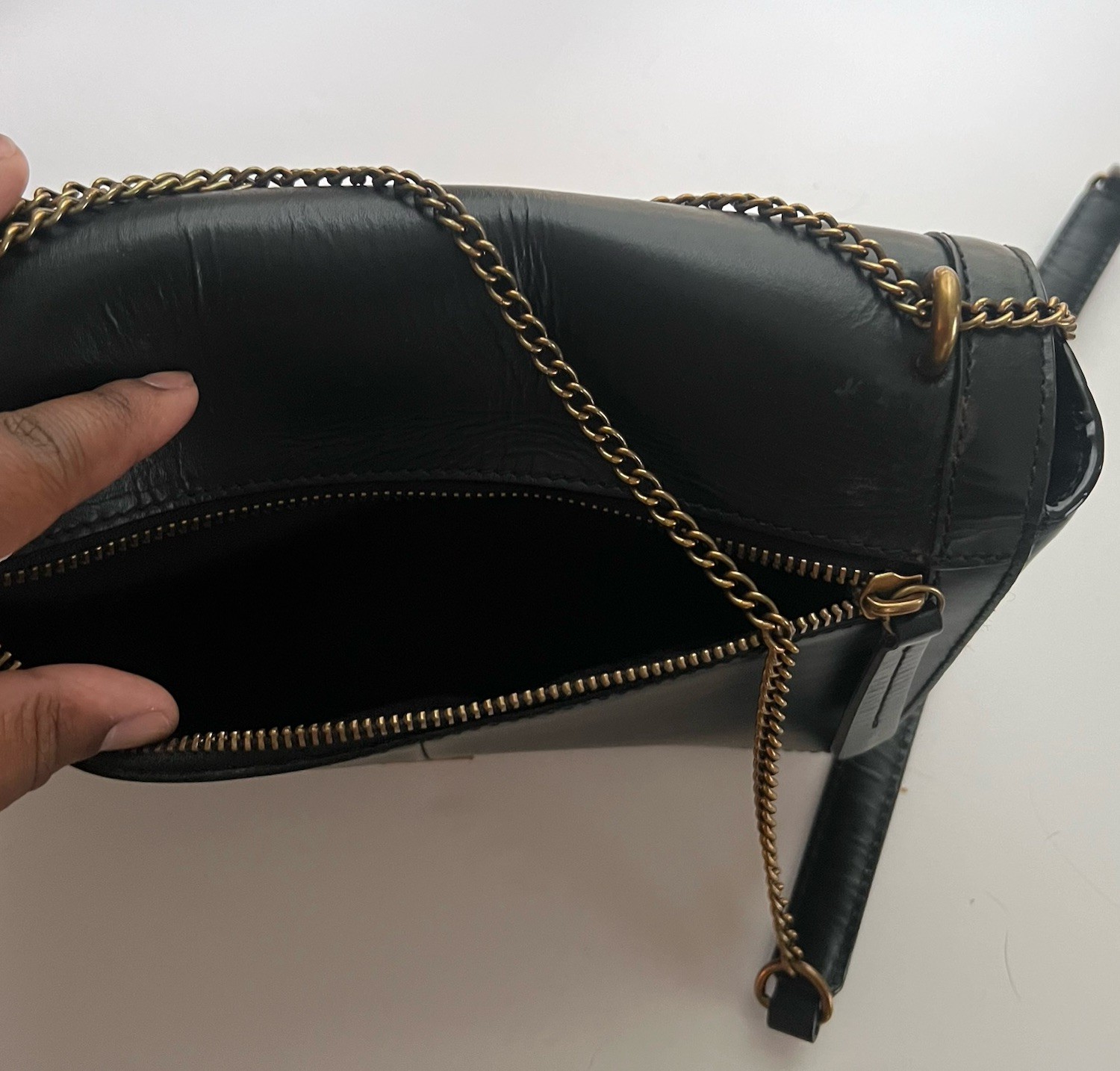 Sam Edelman Shoulder Sophia Leather Crossbody Bag Color Black Brass Hardware