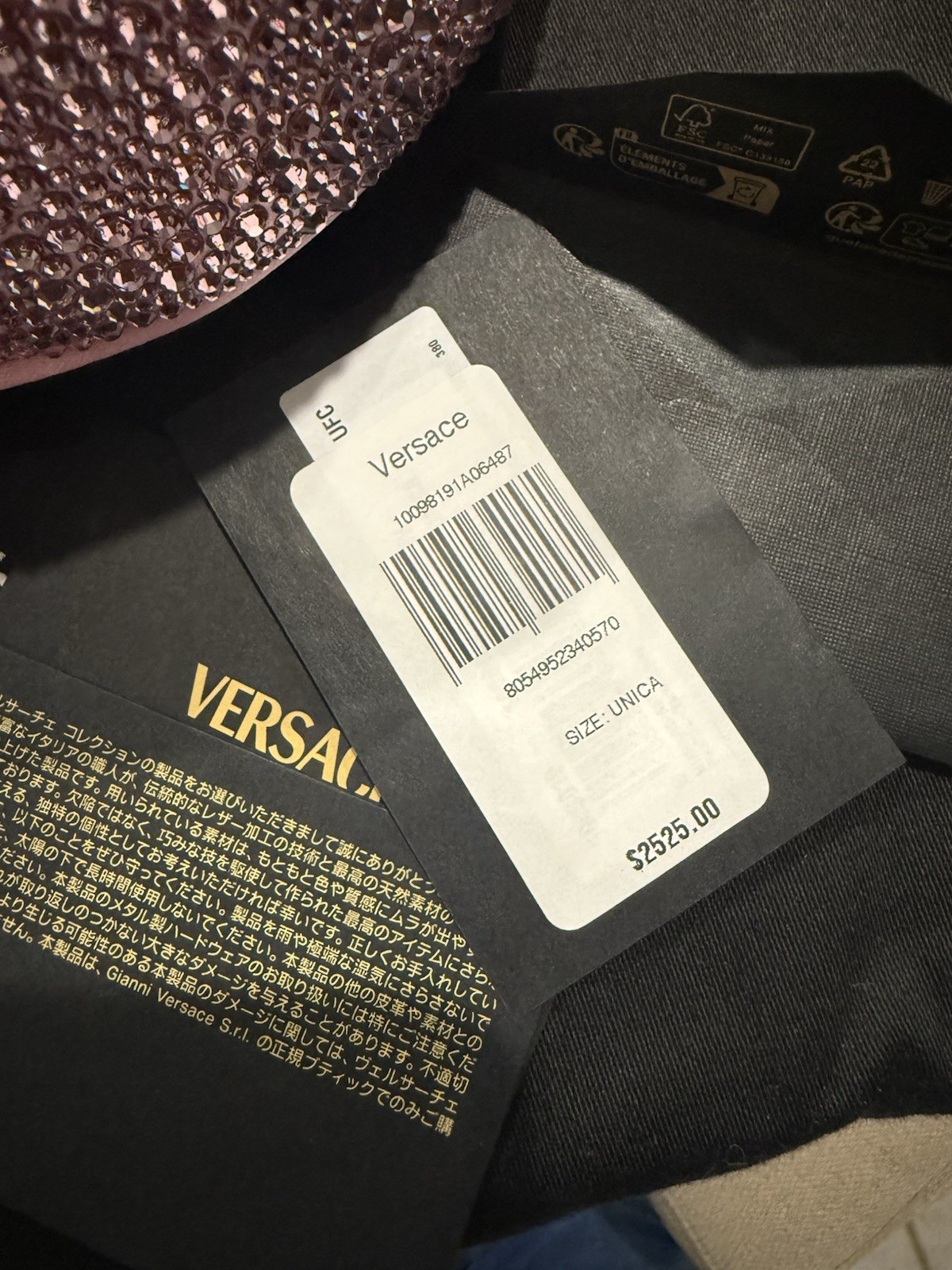 NWT Authentic Versace Crystal La Medusa Mini Hobo Handbag Pink RARE! MSRP $2525