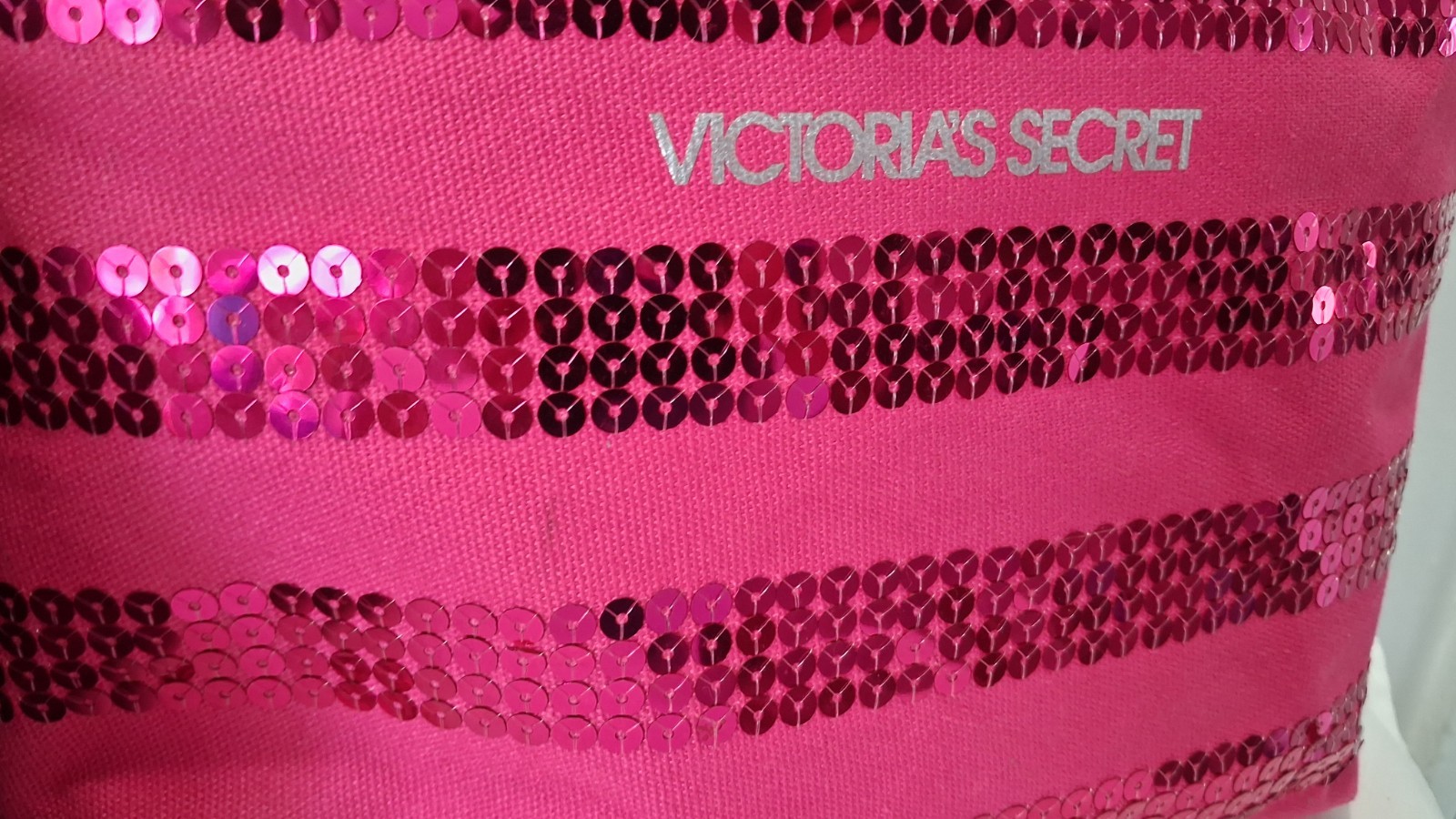 Victoria’s Secret Bag Lot of 2 Purple Velvet Satchel Pink Sequin Tote Handbag