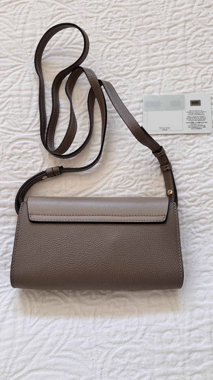 Chloe Grained Calfskin/Lambskin Small Faye Shoulder Back Matte Taupe