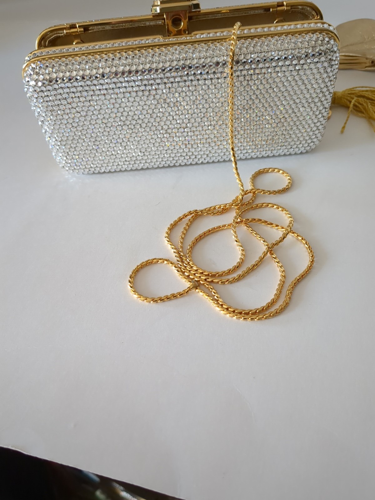 JUDITH LEIBER Couture SWAROVSKI CRYSTAL EMBELISHED MINAUDIERE Clutch Bag