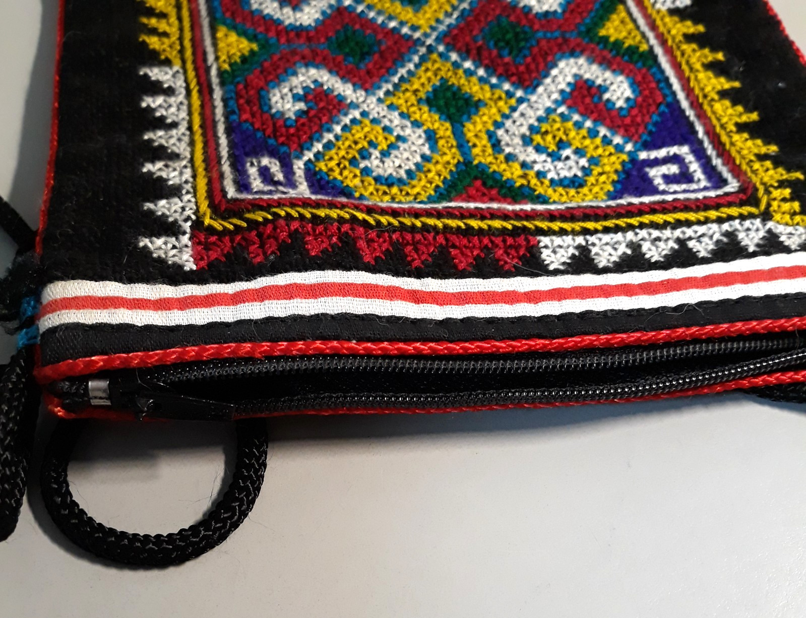 Embroidered Guatemalan‑Style Pouch – Zipper Top – 7.5″ x 6.25″