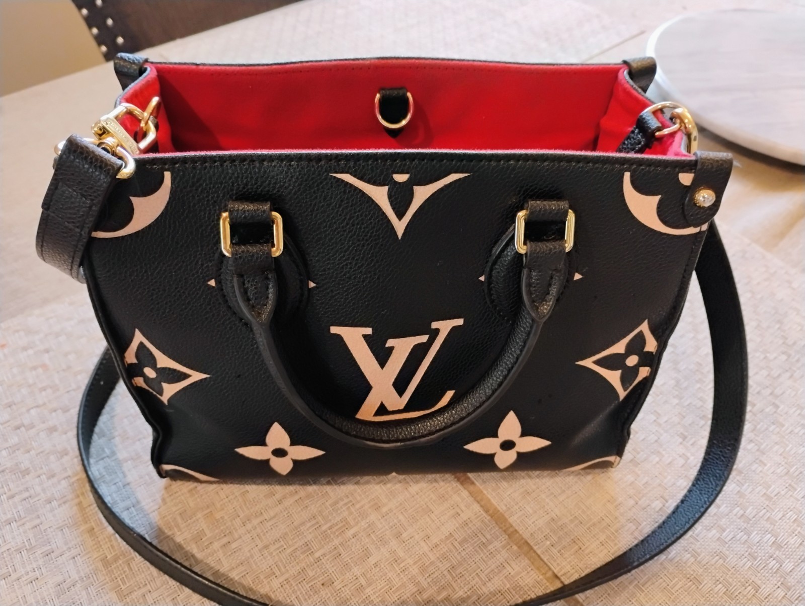 Louis Vuitton OnTheGo PM Bicolour Monogram Empreinte Leather Tote Bag for Women