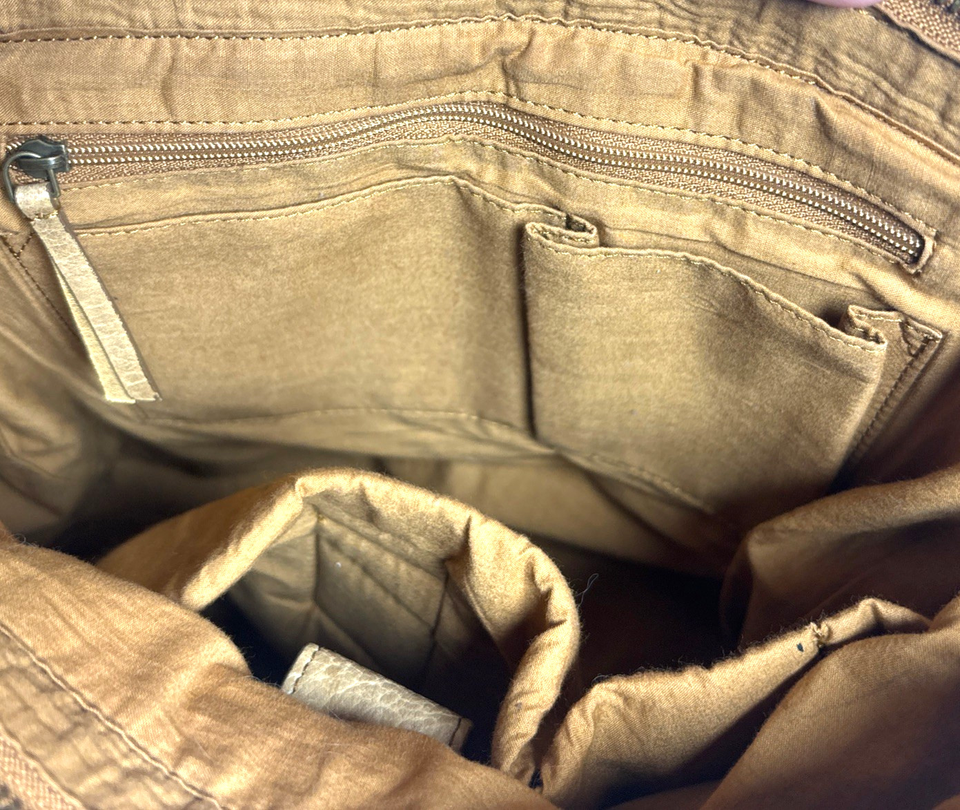 Free People We The Free Brown Tote Laptop Bag Womens Zip Top Canvas Leather