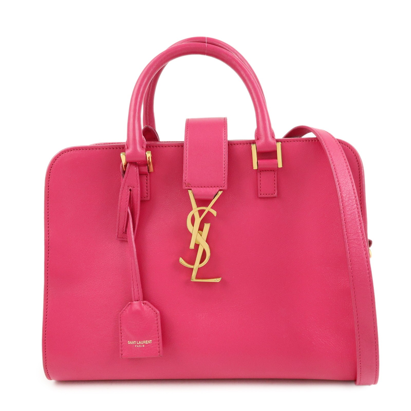 SAINT LAURENT PARIS Cassandra Leather 2Way Hand Shoulder Bag 372087 Used F/S