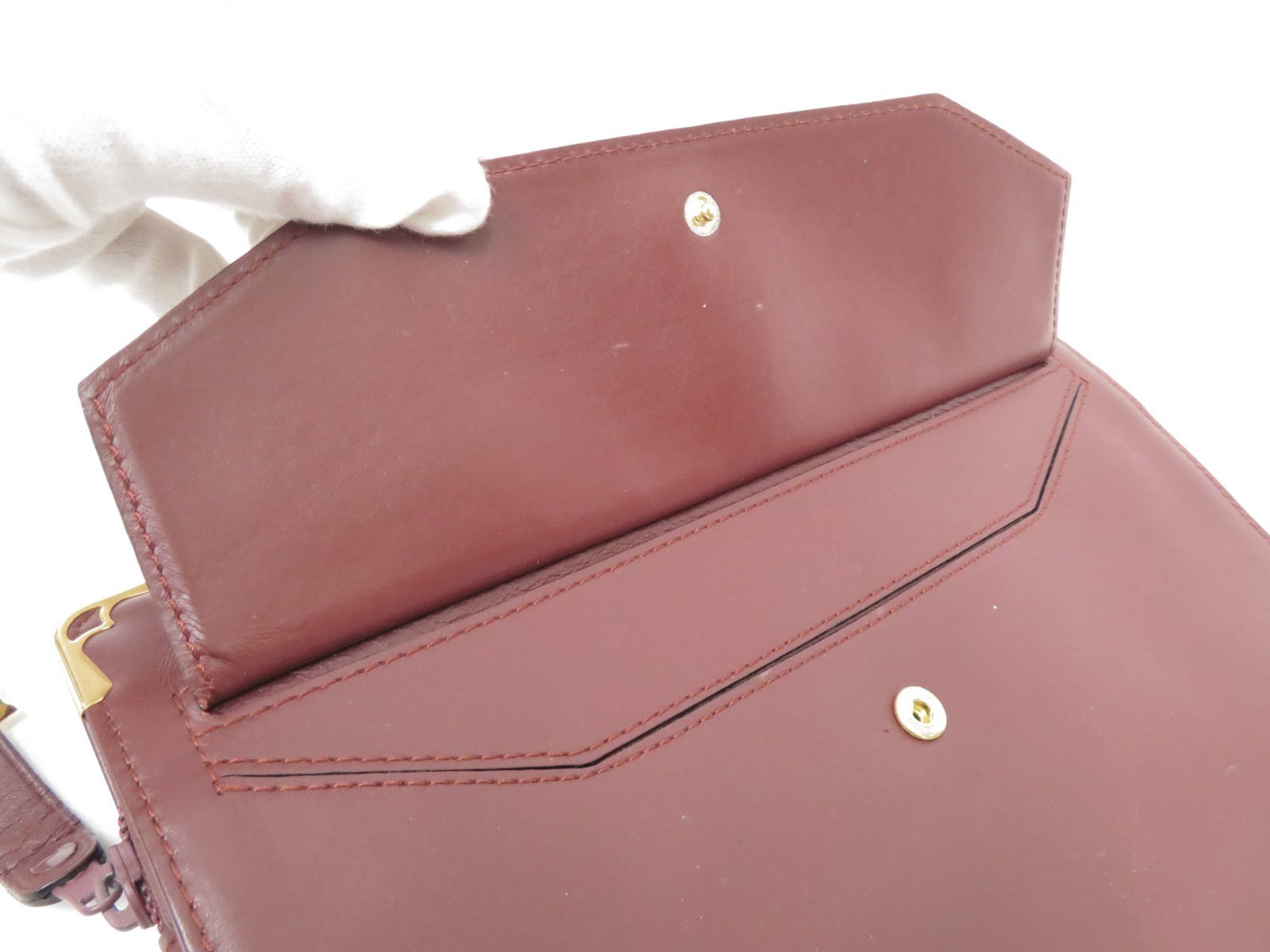 Authentic Cartier Must de Cartier Leather Clutch Bag #52906