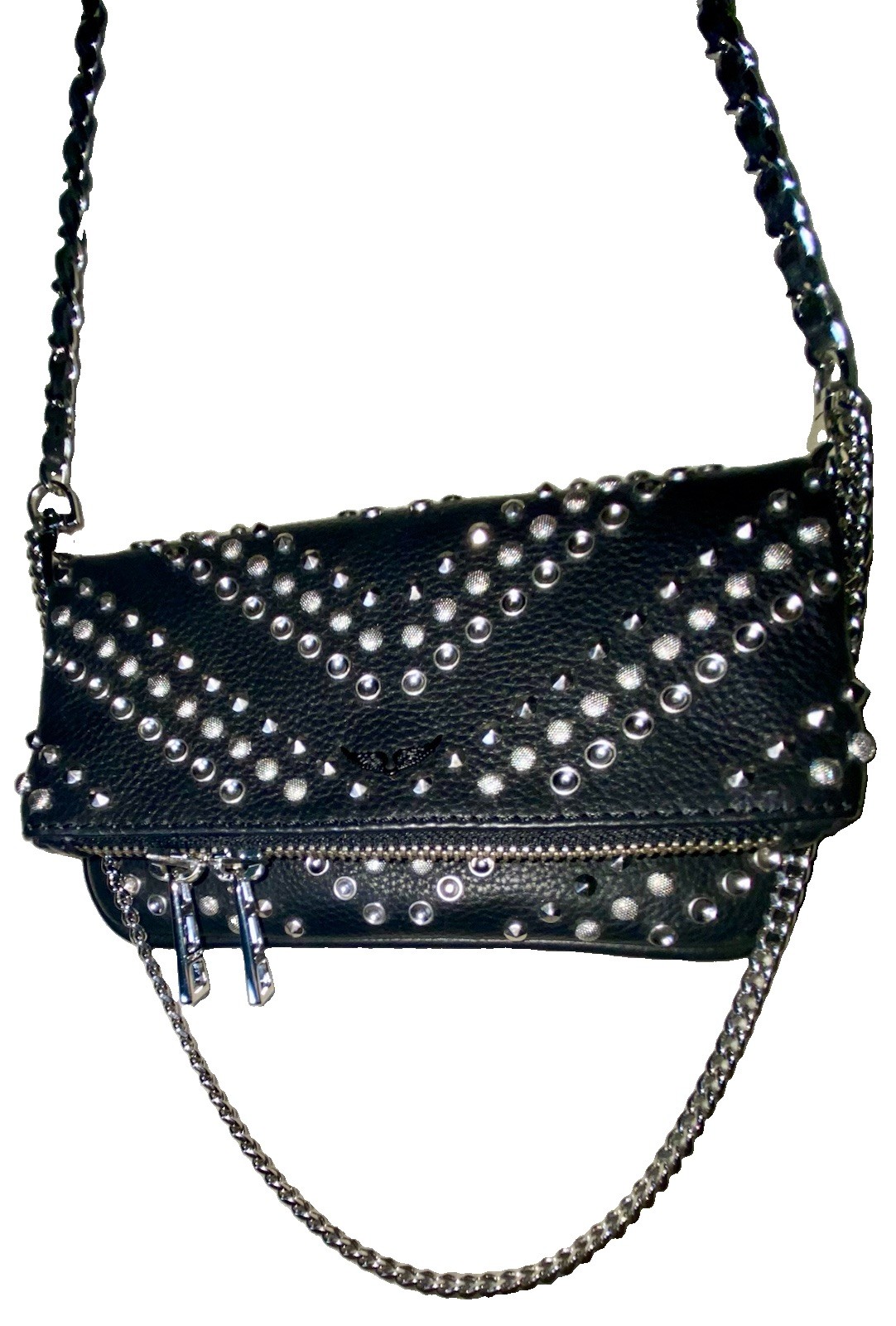 ZADIG & VOLTAIRE Studded Black Chain Bag