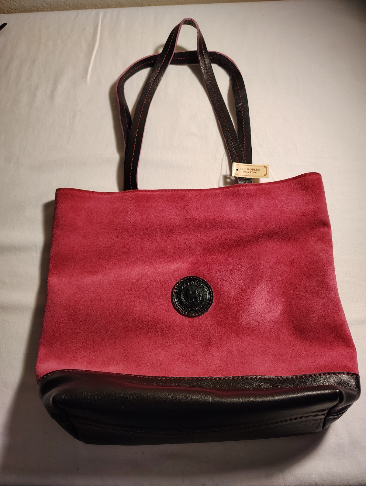 Los Robles Polo Time Leather Suede Purse Made In Argentina / Pink 🩷/Purple 💜
