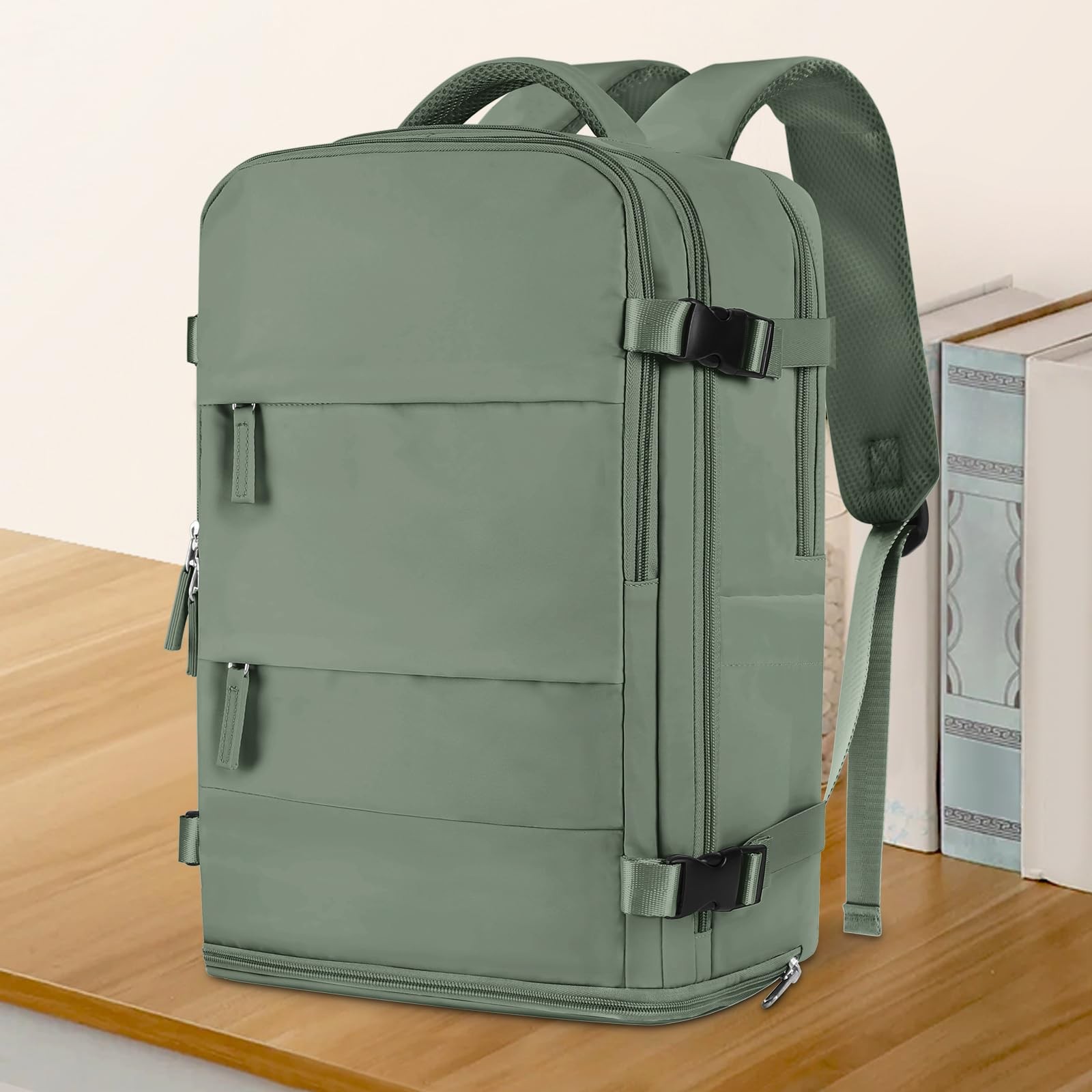 Waterproof Travel Backpack Carry On Hiking Daypack Olive Green