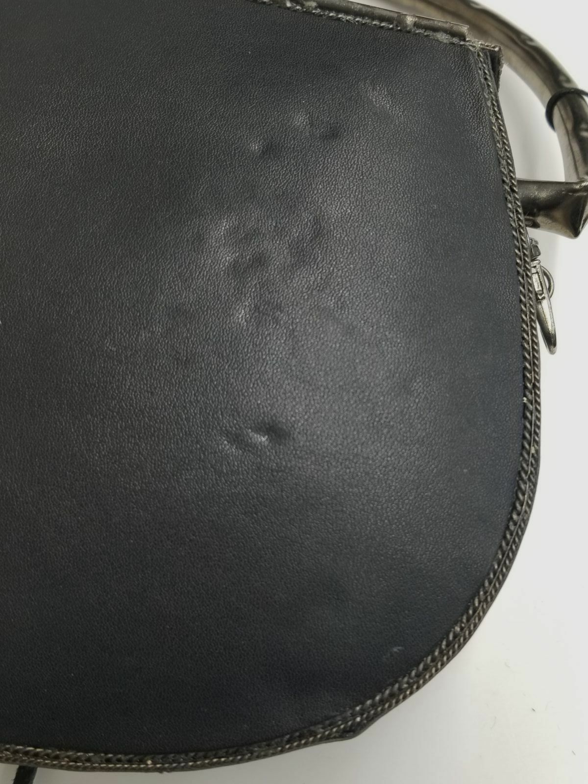 $128 Sam Edelman Womens Black Georgia Iron Leather Handbag Crossbody Satchel Bag