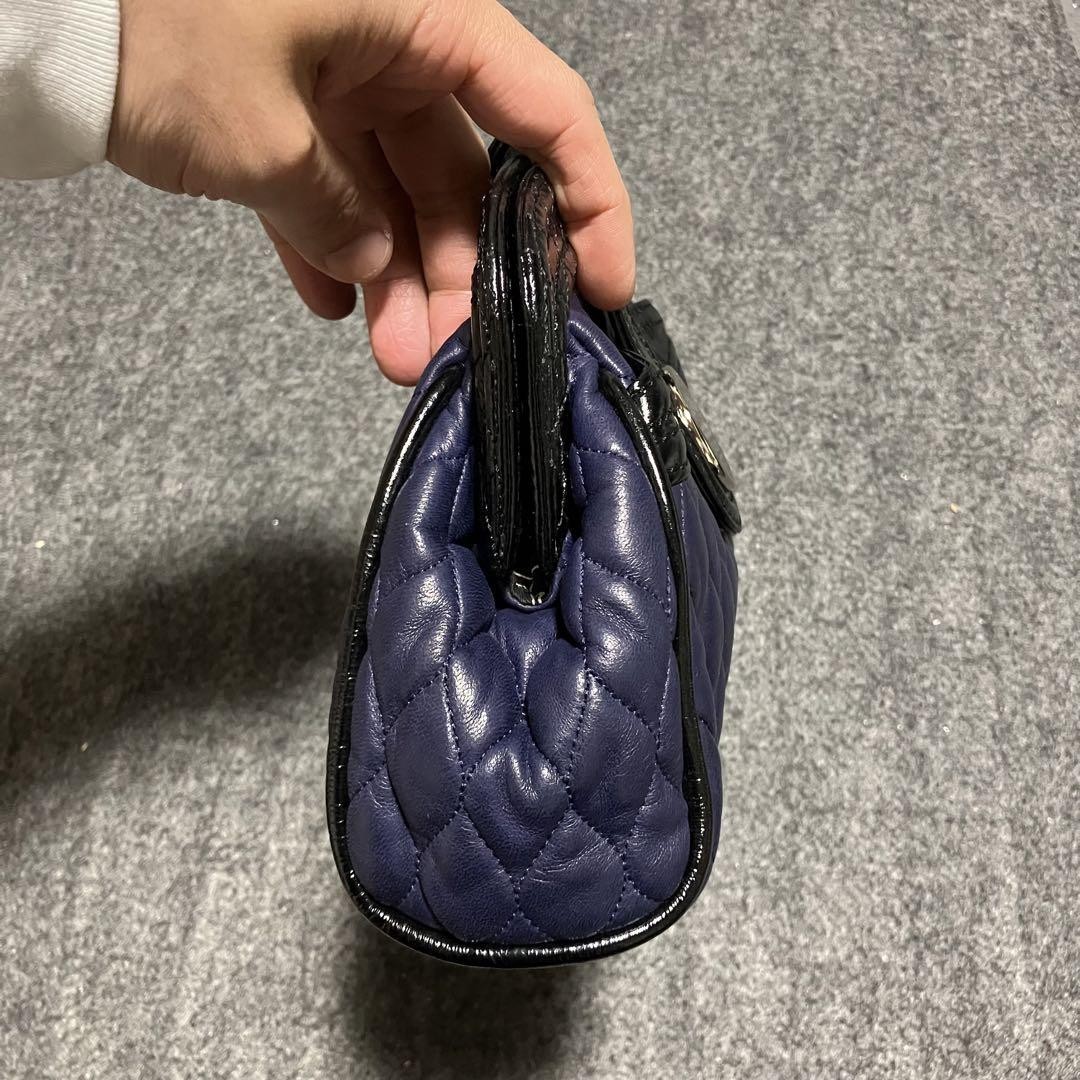 JILL STUART Clutch Quilted Bag Purple 9.6 inch