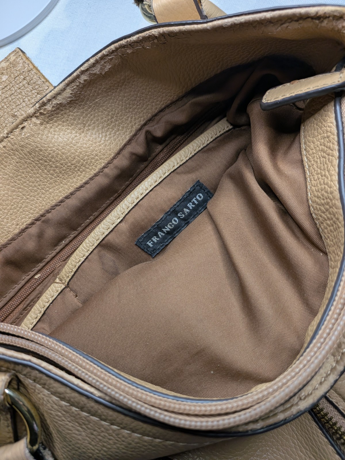 Franco Sarto Tan Leather Handbag Purse