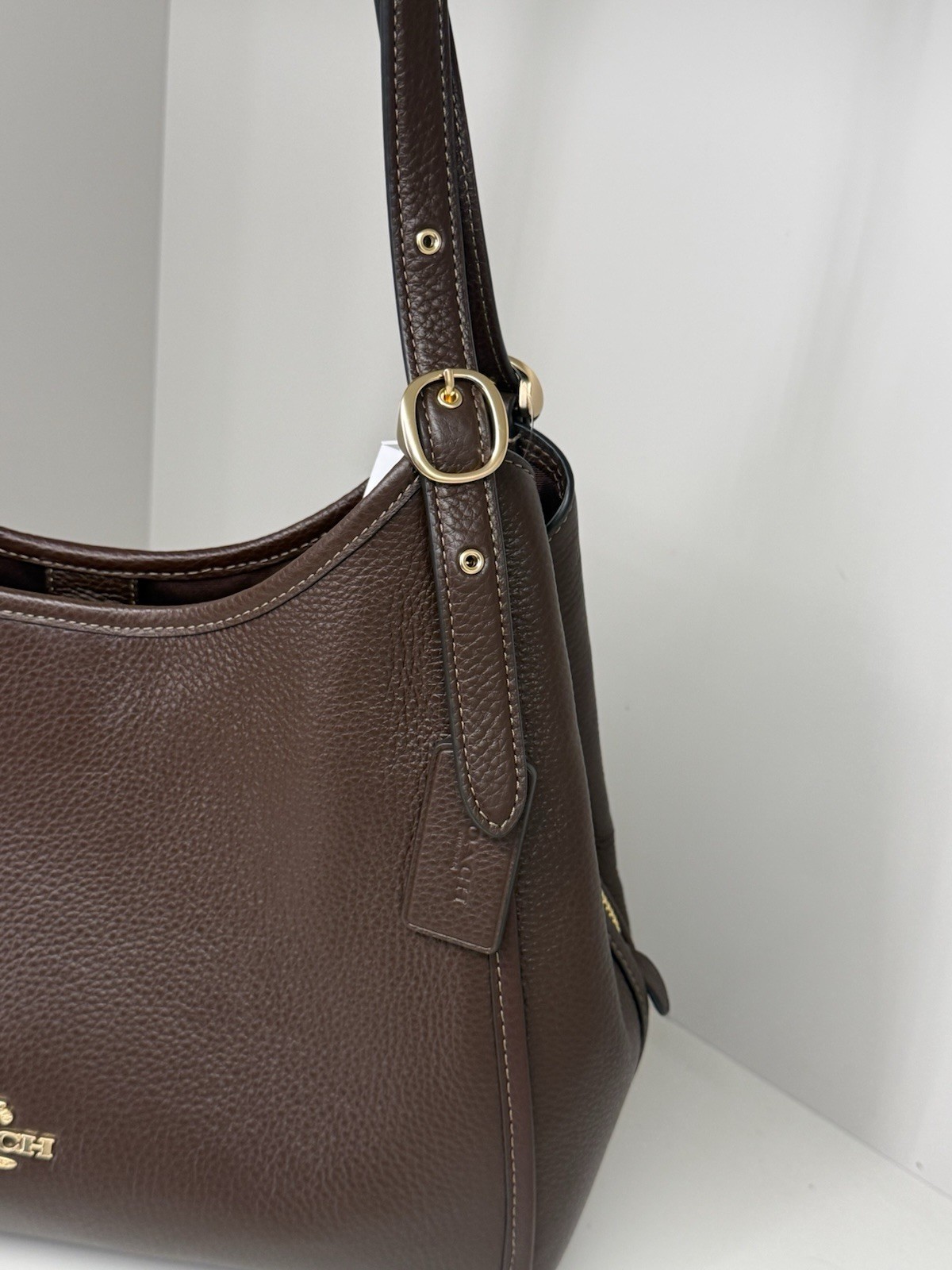Coach Erin Shoulder Bag In pebble Leather In Gold/Maple CAQ86 NWT